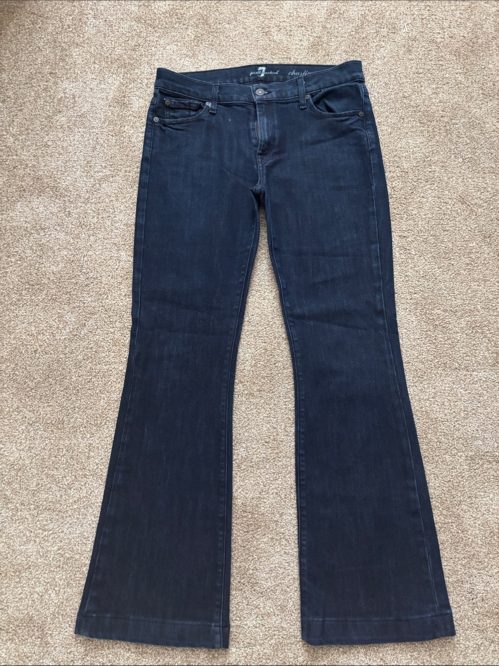 7 For All Mankind Dark Blue Flare Jeans